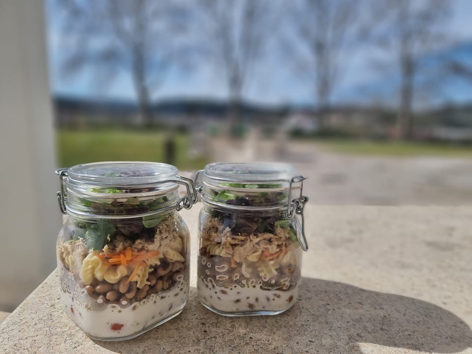Salada no frasco